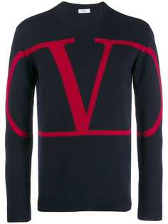 Valentino кашемировый джемпер с логотипом VLogo