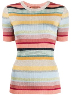 Missoni трикотажный топ в полоску с короткими рукавами
