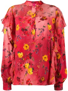 Blumarine блузка с оборками и цветочным принтом