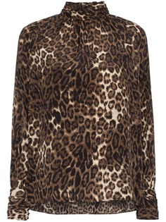 Nili Lotan блузка Alana с леопардовым принтом