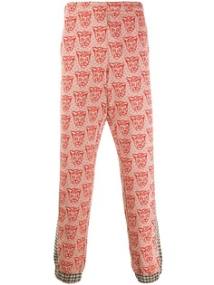 Gucci жаккардовые брюки со вставками