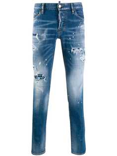 Dsquared2 джинсы Ripped White Spot с прорезями