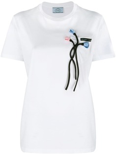 Prada flower embroidered T-shirt