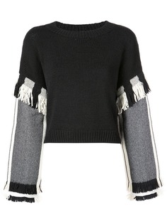 3.1 Phillip Lim свитер с длинными рукавами и бахромой