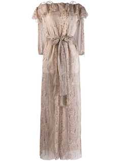 Blumarine прозрачное платье с поясом на завязке