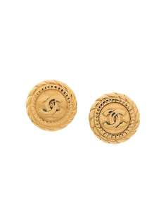 Chanel Pre-Owned серьги-клипсы 1990-х годов с логотипом CC