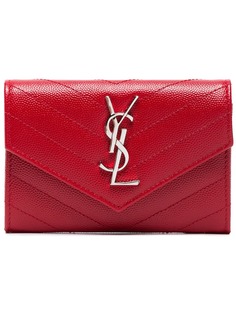 Saint Laurent кошелек-конверт Red Monogram