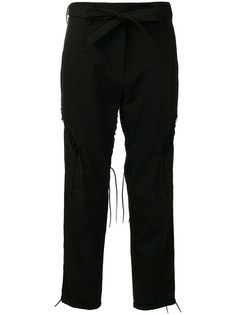 Saint Laurent укороченные брюки с поясом