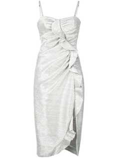 Jonathan Simkhai плиссированное платье с оборками и эффектом металлик