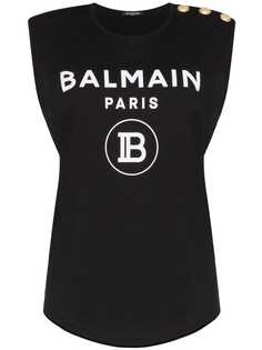 Balmain топ без рукавов с логотипом
