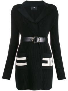 Elisabetta Franchi трикотажное платье в рубчик