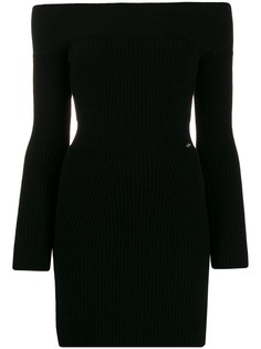 Elisabetta Franchi платье в рубчик с открытыми плечами