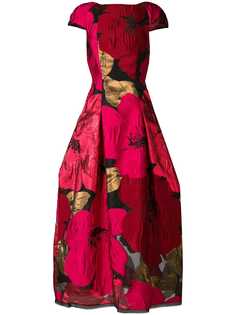 Talbot Runhof oversized poppy print dress