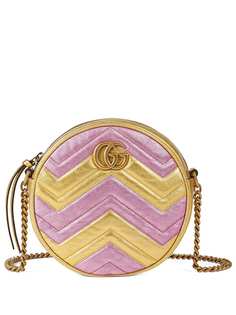 Gucci круглая мини-сумка на плечо Marmont с логотипом GG