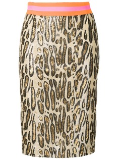 Bazar Deluxe юбка с пайетками и леопардовым принтом