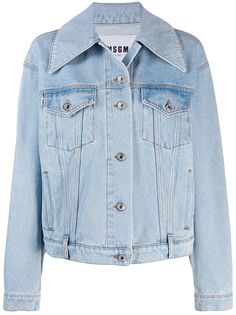 MSGM джинсовая куртка с широким воротником