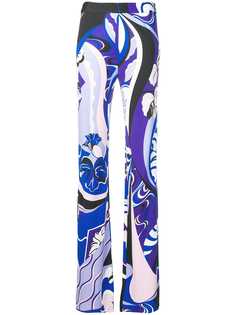 Emilio Pucci расклешенные брюки Hanami с принтом