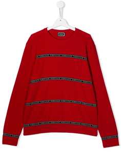 Young Versace TEEN branded stripe jumper