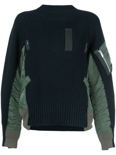 Sacai свитер с круглым вырезом