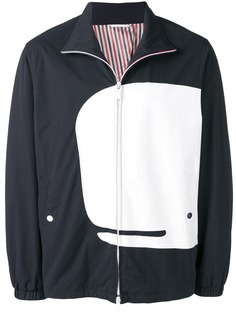 Thom Browne куртка с узором кита и высоким воротом
