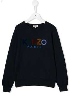 Kenzo Kids embroidered and flocked logo sweater