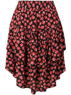 Ganni креповая юбка с цветочным принтом