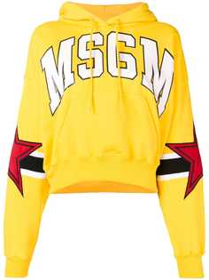 MSGM толстовка с капюшоном и нашивками в виде звезд