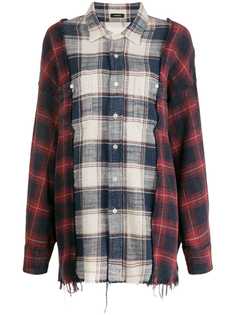R13 contrast plaid shirt
