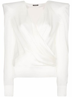Balmain топ с подплечниками