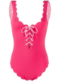 Marysia lace-up one-piece swimsuit