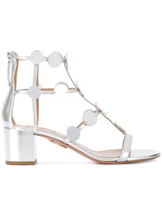 Aquazzura босоножки на устойчивом каблуке с металлическим отблеском