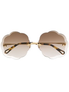 Chloé Eyewear солнцезащитные очки с ажурным краем линз