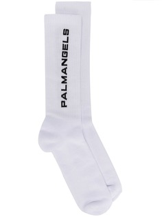 Palm Angels носки с логотипом вязки интарсия