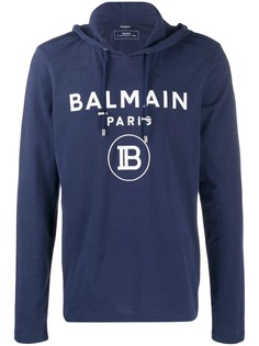 Balmain топ с капюшоном и логотипом