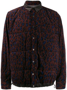 Sacai пуховик с леопардовым принтом