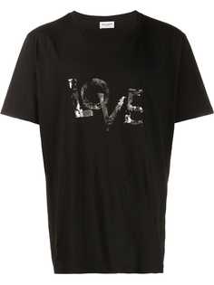 Saint Laurent футболка с принтом Love