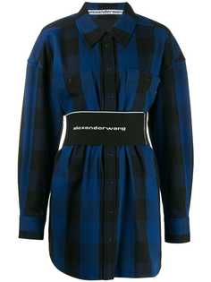 Alexander Wang короткое платье-рубашка в клетку