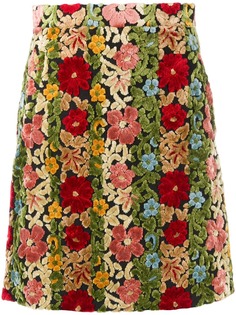 Etro юбка с цветочной вышивкой