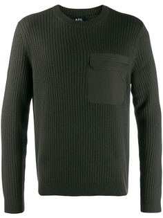 A.P.C. трикотажный свитер с накладным карманом