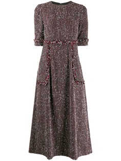 Talbot Runhof tweed midi dress