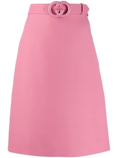 Gucci GG belt midi skirt