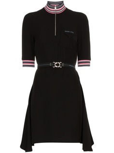 Prada платье на молнии с короткими рукавами