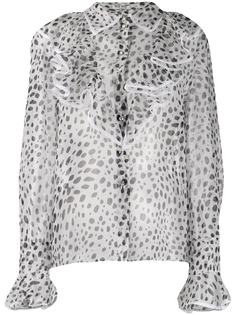Miu Miu dalmation-print silk-georgette blouse