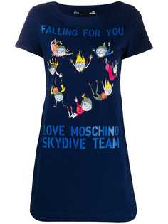 Love Moschino платье-футболка с принтом Skydiving