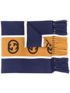 Gucci шарф в полоску с логотипом Interlocking G