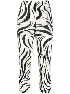 Pleats Please By Issey Miyake zebra-pattern pleated trousers