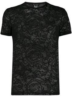 Versace прозрачная кружевная футболка