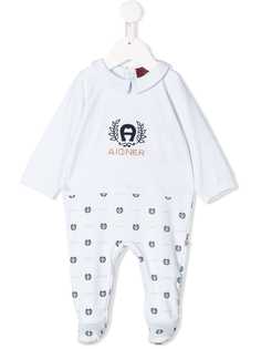 Aigner Kids комбинезон для новорожденного с контрастным логотипом