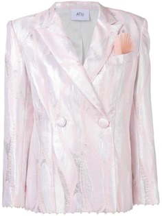 Atu Body Couture двубортный блейзер с эффектом металлик