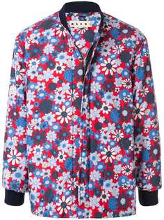 Marni куртка-бомбер с цветочным принтом